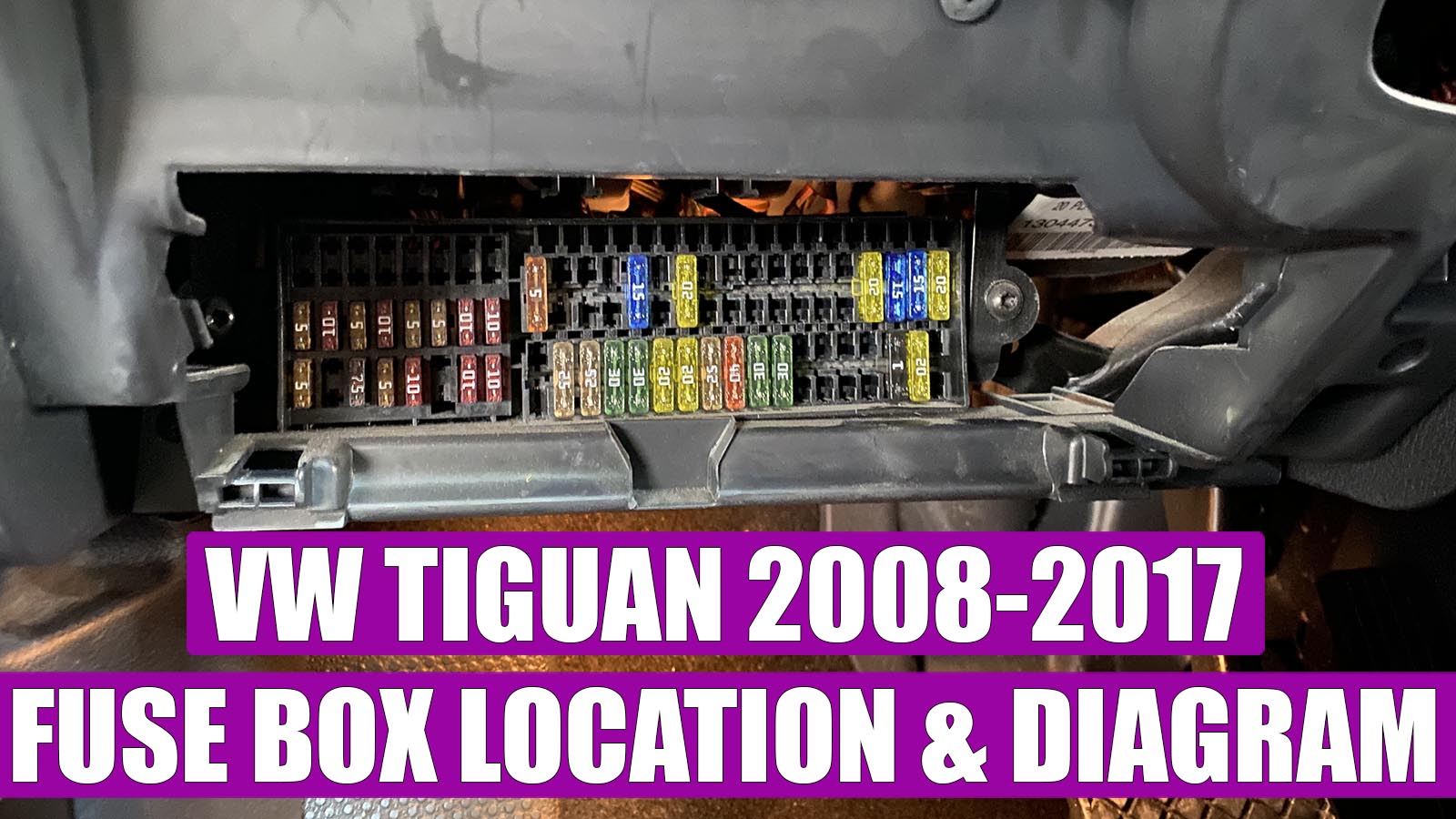 VW Tiguan 2008-2017 fuse box and relay panel location and diagram