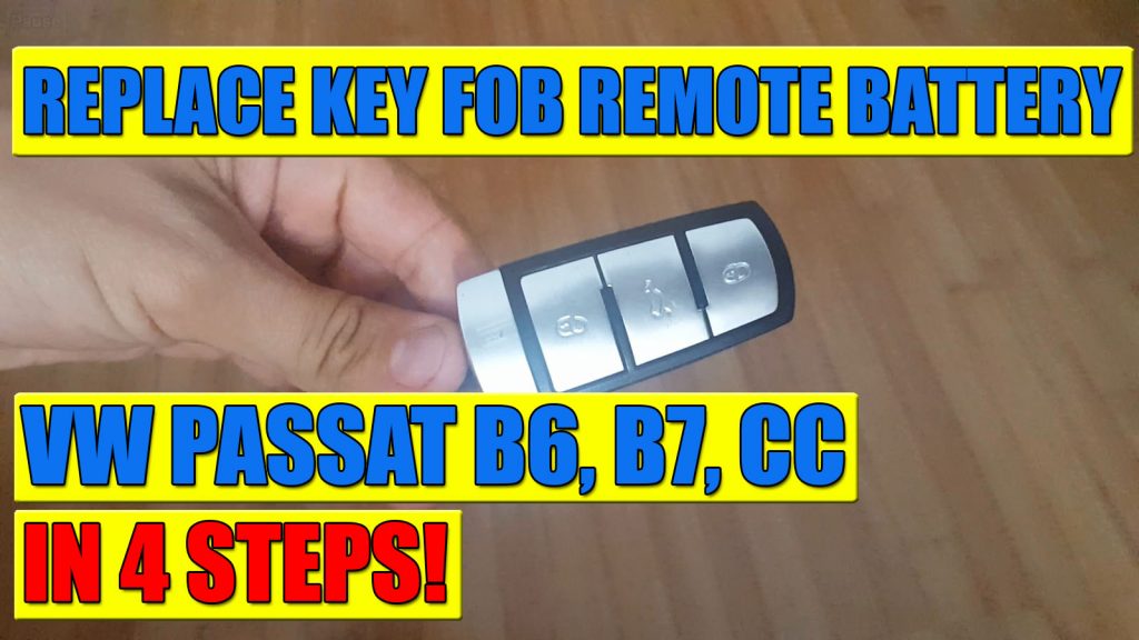 How to replace VW Passat B6, B7, CC Kessy key remote battery. VIDEO